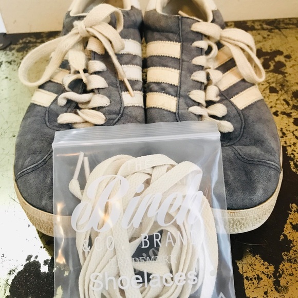 SOLD - Gray White Suede Gazelle Adidas Women 9 - Picture 6 of 8